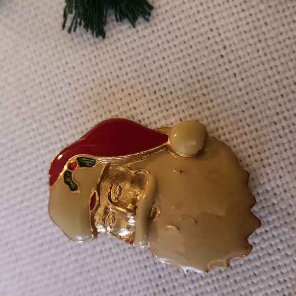 Christmas Pin Bundle | 5 Christmas Pins Wreath , Rhinestones Reindeer,Santa, - Picture 6 of 6